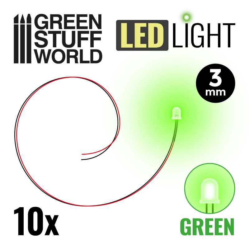 Green Stuff World: 3mm LED Lights for Dioramas - 10pc | Buy Online from The Home Crafters