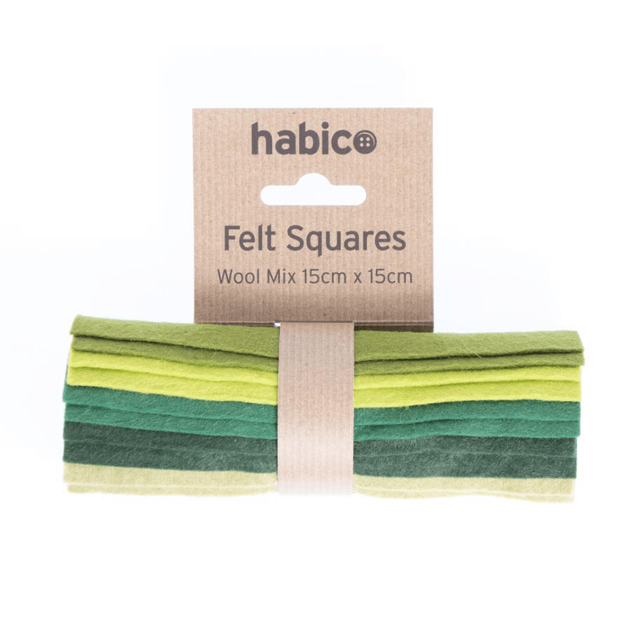 Wool Mix 6" Felt Squares Bundle - 10pcs | Buy Online from The Home Crafters