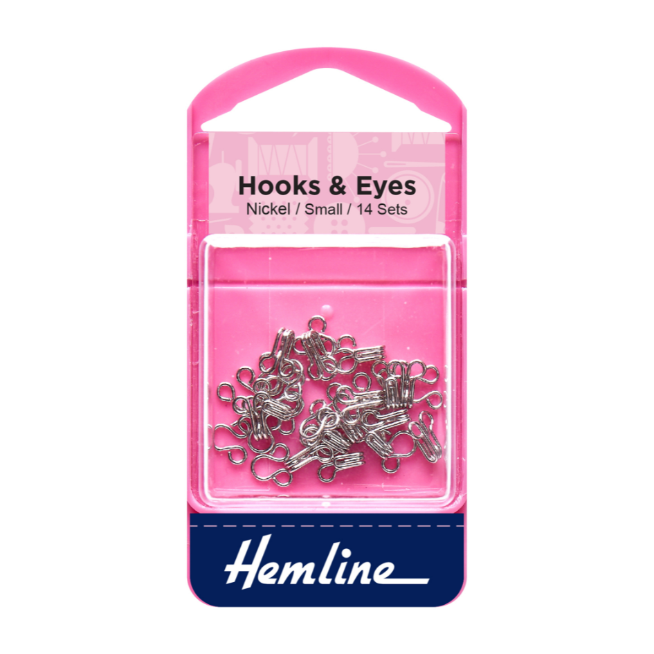Hemline Hooks & Eyes: Nickel Coated - various sizes