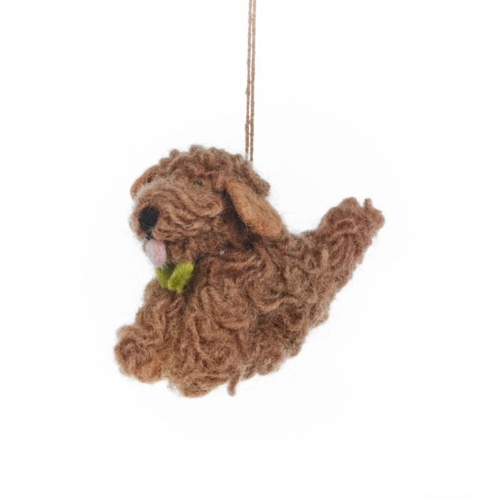 Handmade Felt Cassie the Cockapoo Dog Hanging Decoration