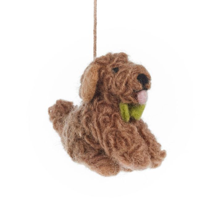 Handmade Felt Cassie the Cockapoo Dog Hanging Decoration