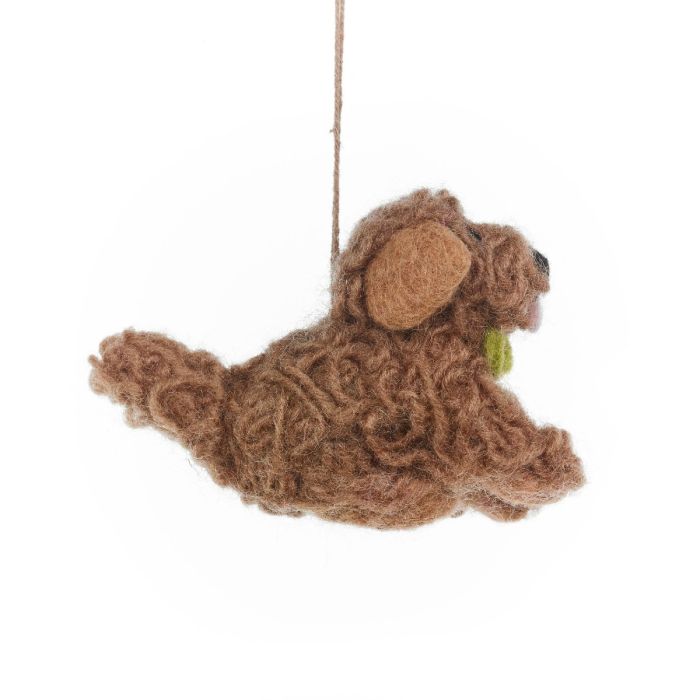 Handmade Felt Cassie the Cockapoo Dog Hanging Decoration