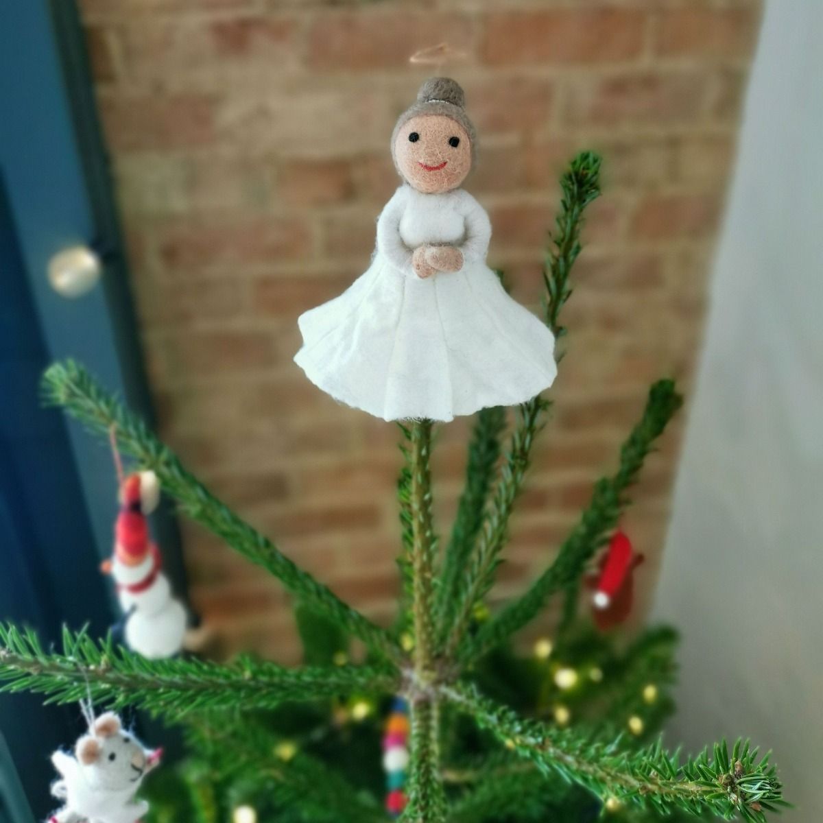 Handmade Needle Felt Christmas Tree Topper - Angel