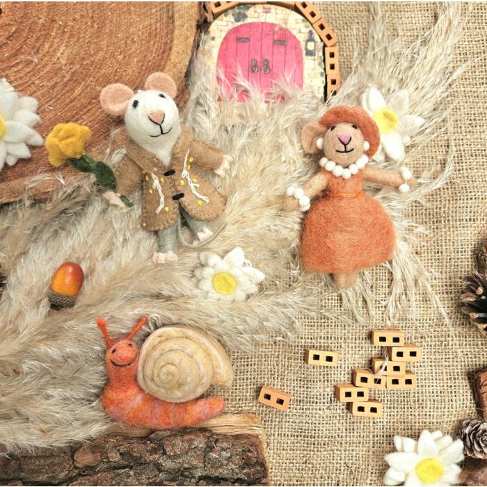 Handmade Felt Sadie the Snail Hanging Decoration