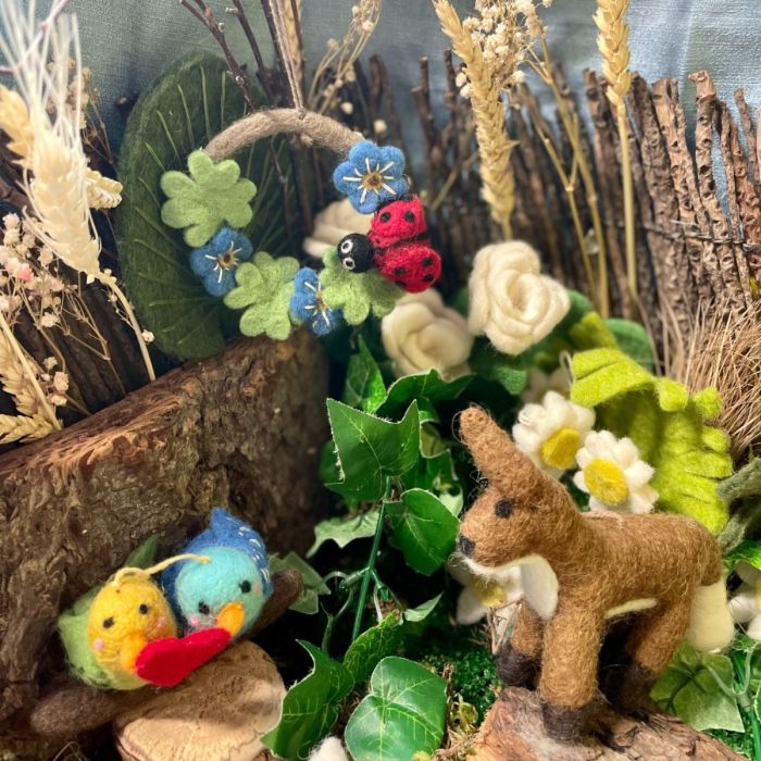 Handmade Felt Lovebirds Hanging Budgie Bird Hanging Decoration