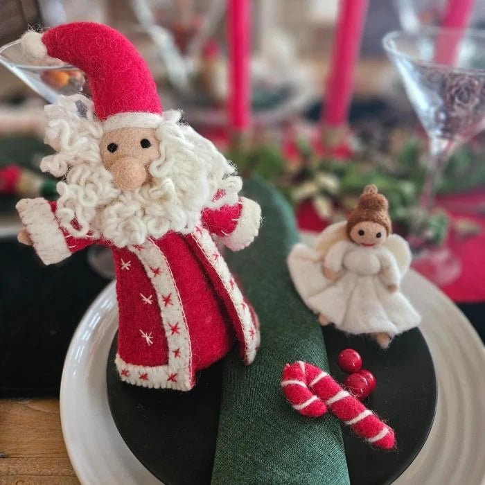 Handmade Needle Felt Christmas Tree Topper - Jolly Santa | Buy Online from The Home Crafters