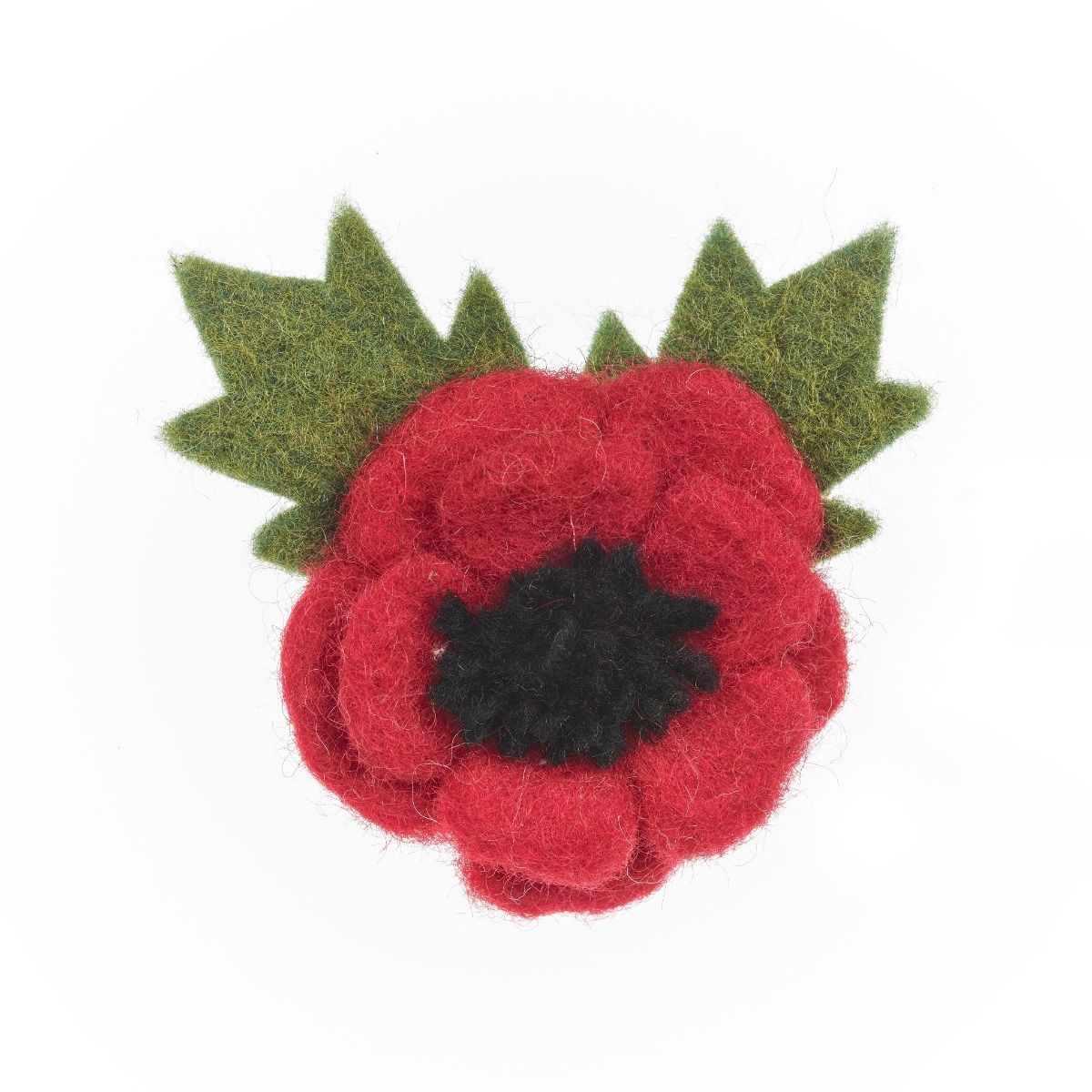 Handmade Needle Felt Remembrance Day Poppy Brooch