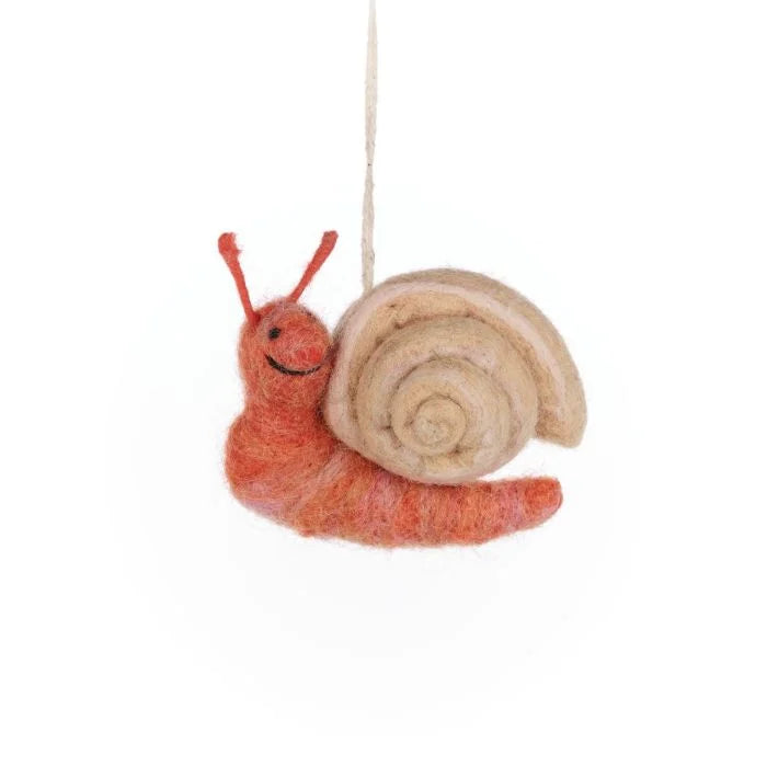 Handmade Felt Sadie the Snail Hanging Decoration