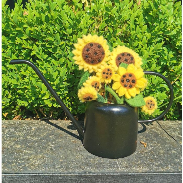 Handmade Needle Felt Garden Sunflower in a Pot Decoration