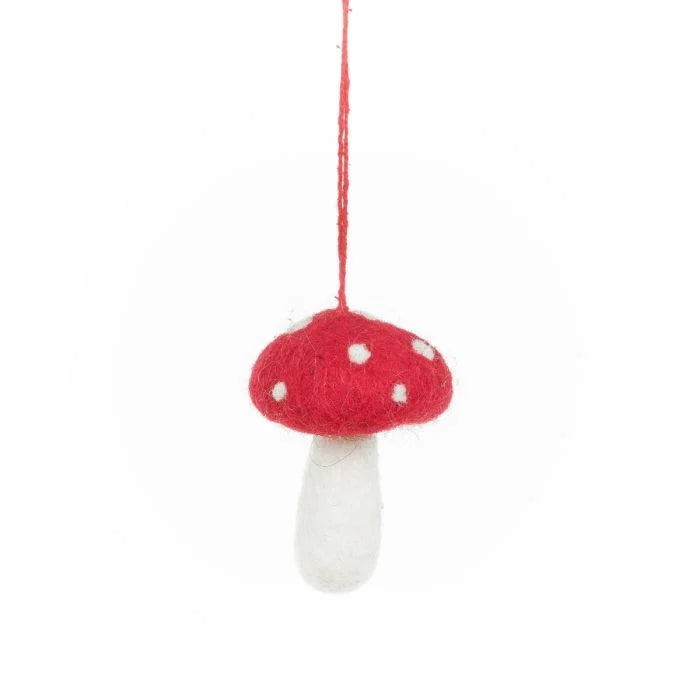Handmade Needle Felt Hanging Decoration - Woodland Walks (set of 5)