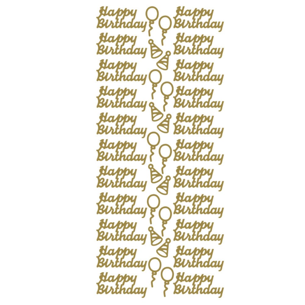 Happy Birthday Balloons & Hats PeelOff Stickers | Buy Online from The Home Crafters