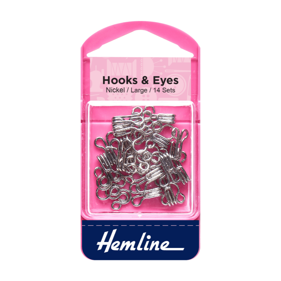 Hemline Hooks & Eyes: Nickel Coated - various sizes | Buy Online from The Home Crafters