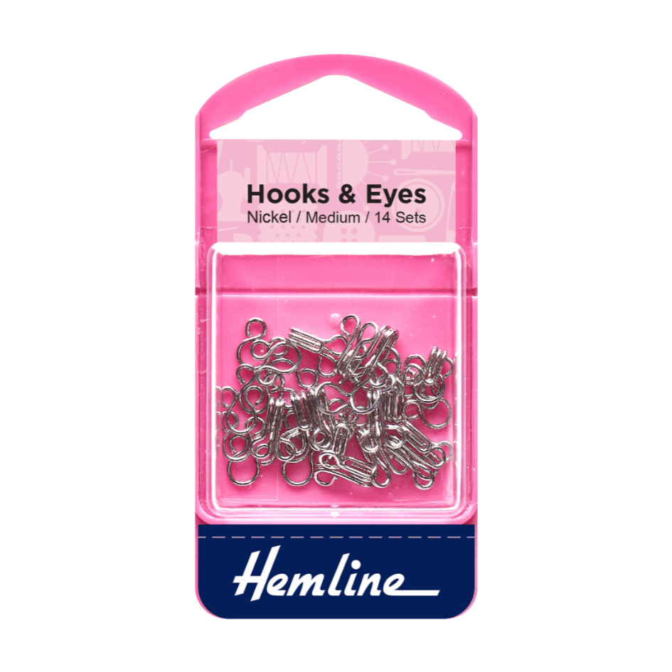 Hemline Hooks & Eyes: Nickel Coated - various sizes | Buy Online from The Home Crafters