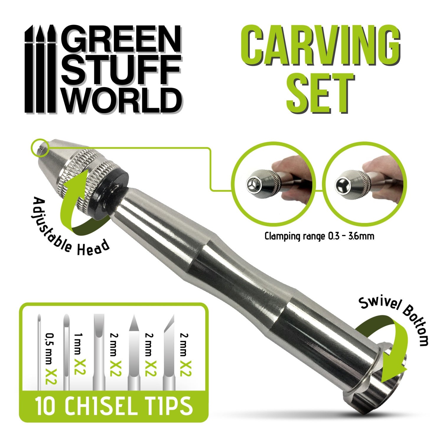 Hobby Carving Tool Set with 10 Chisel Tips