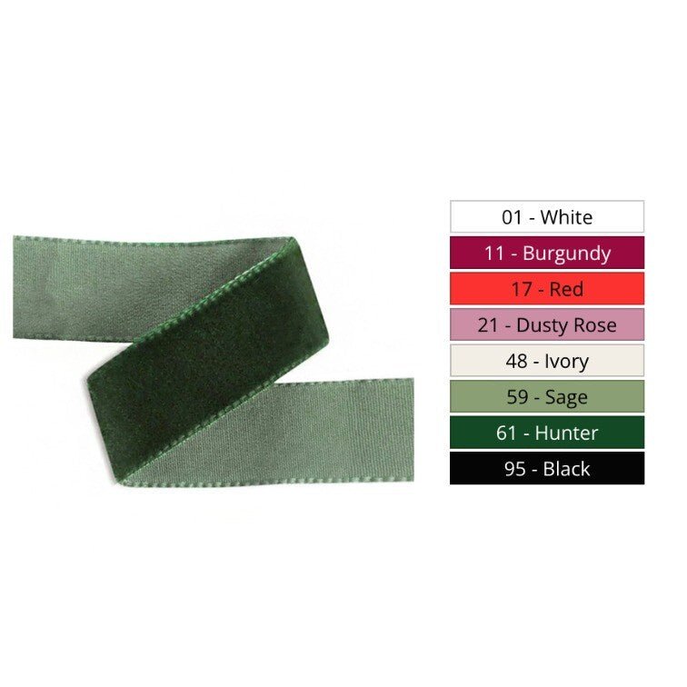 Velvet Ribbon - 25mm (per metre) | Buy Online from The Home Crafters