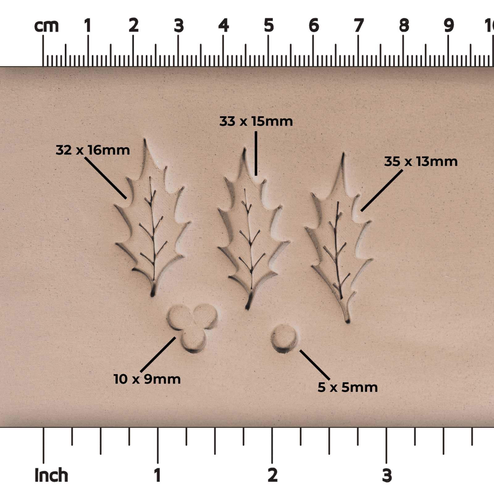 Holly Leaf & Berry Stamps - 3 Sizes | Buy Online from The Home Crafters