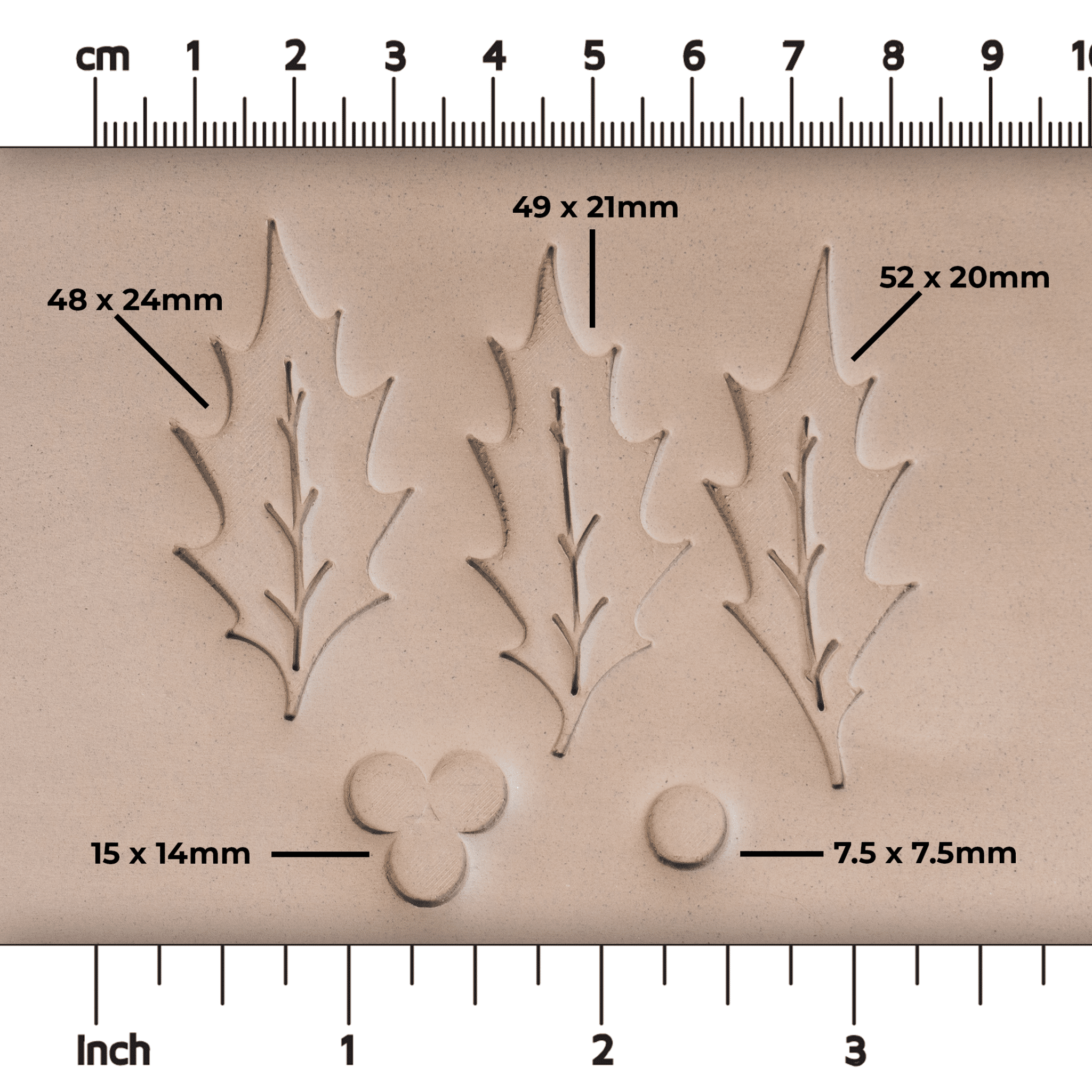 Holly Leaf & Berry Stamps - 3 Sizes | Buy Online from The Home Crafters