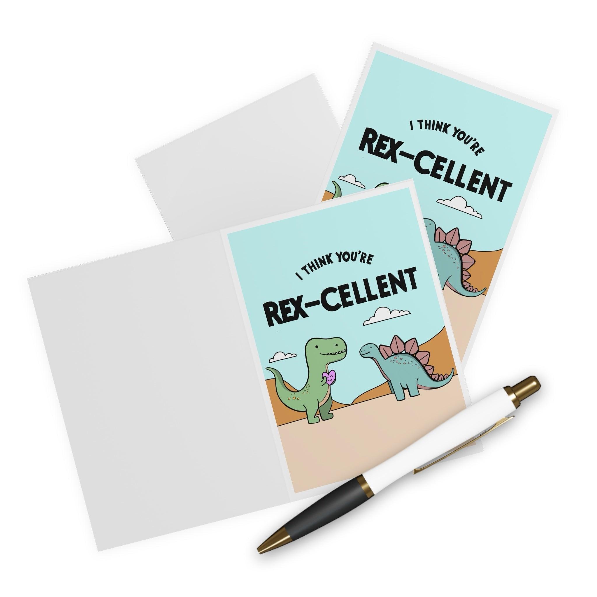 You're Rex - cellent – Funny Dinosaur Love Greeting Card | Buy Online from The Home Crafters