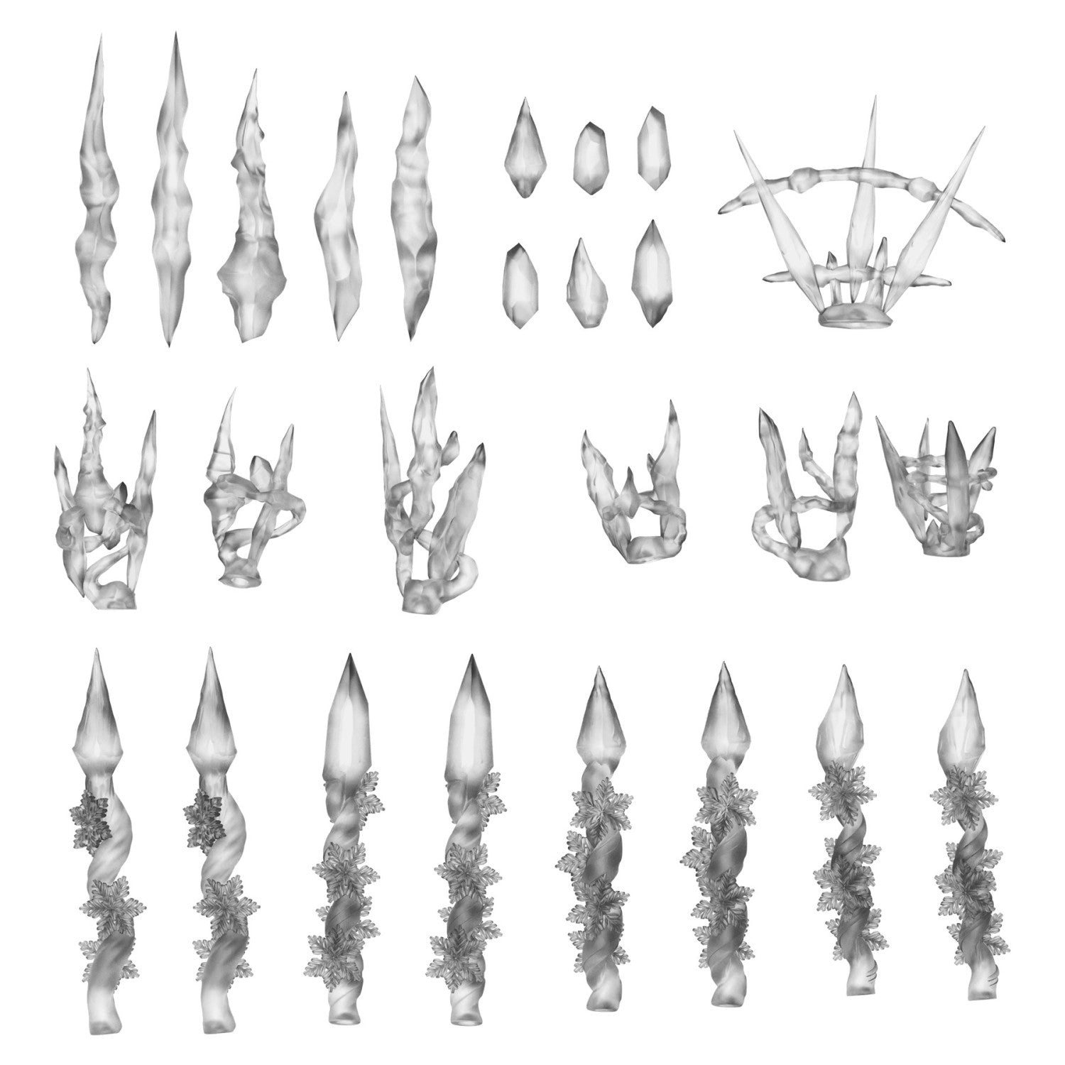 Resin Bits: Special Effects - 1:48-1:35 Ice Spells - 26pc | Buy Online from The Home Crafters