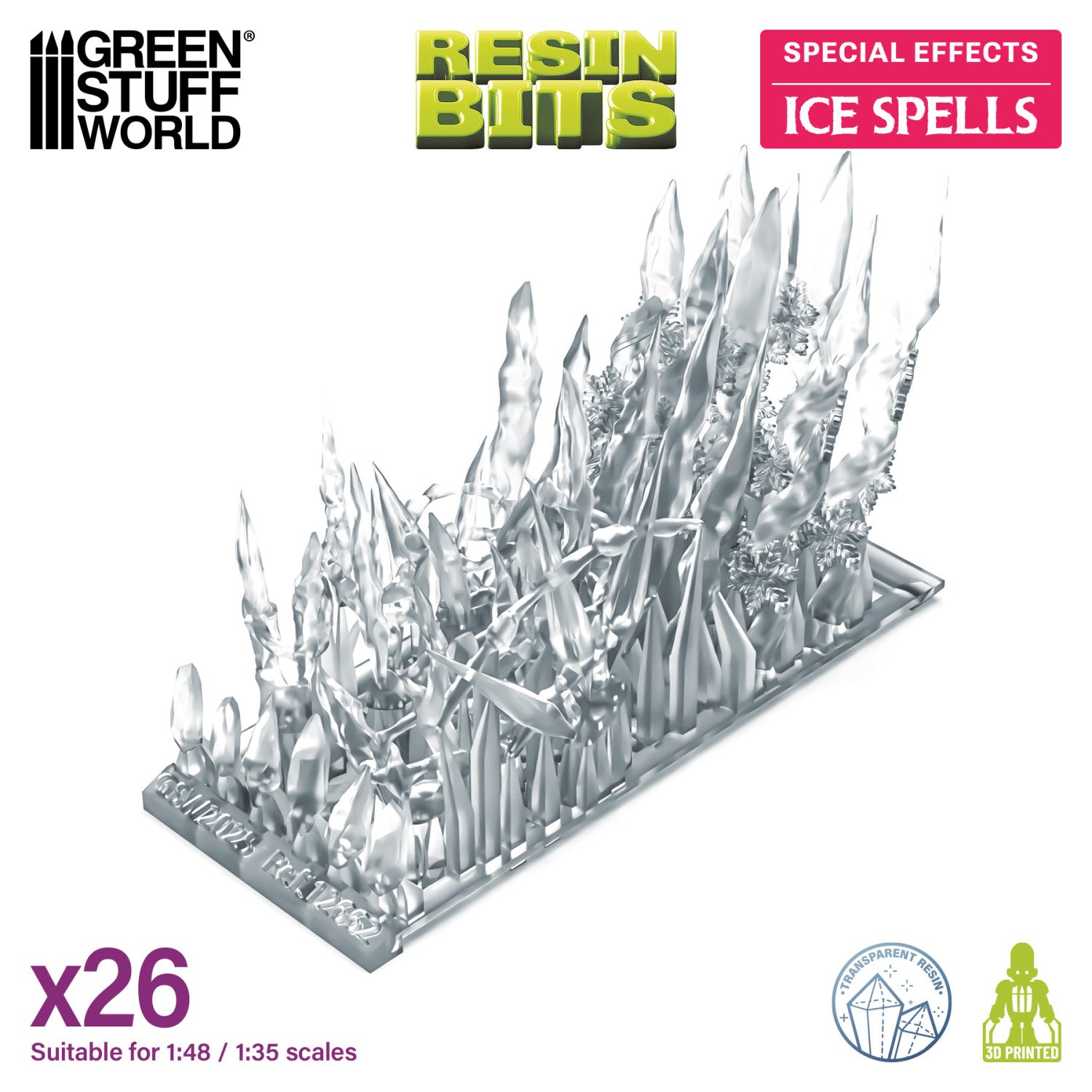 Resin Bits: Special Effects - 1:48-1:35 Ice Spells - 26pc | Buy Online from The Home Crafters