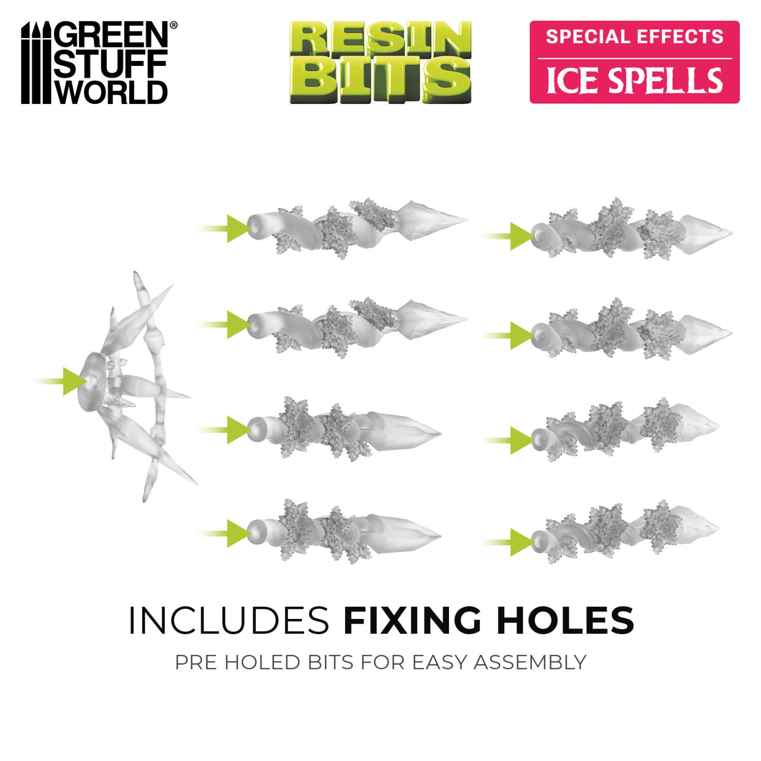 Resin Bits: Special Effects - 1:48-1:35 Ice Spells - 26pc | Buy Online from The Home Crafters