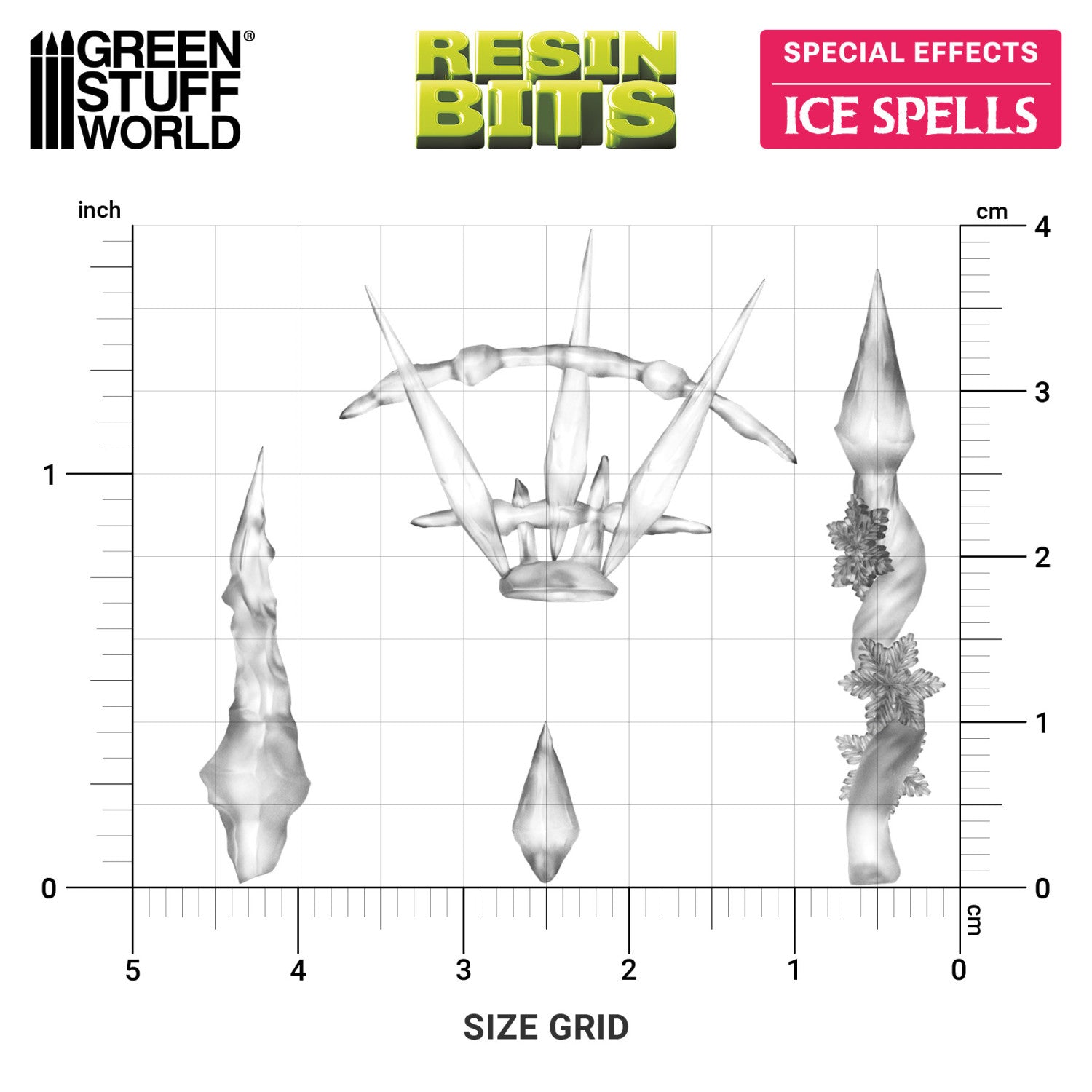 Resin Bits: Special Effects - 1:48-1:35 Ice Spells - 26pc | Buy Online from The Home Crafters