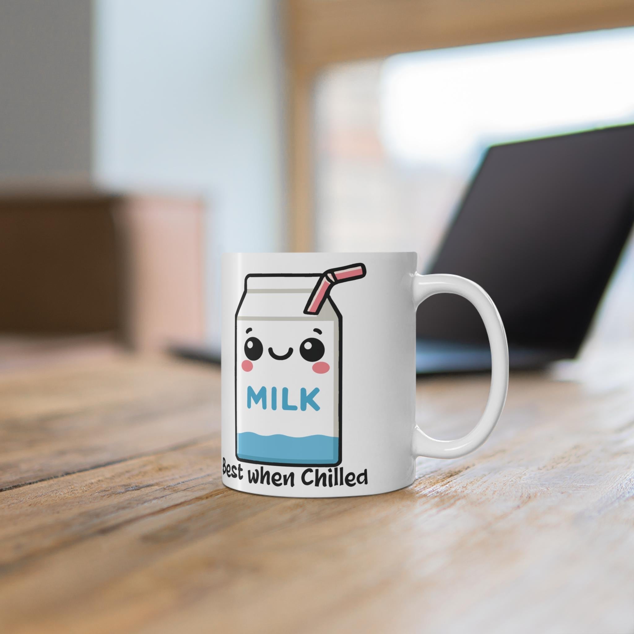 Best When Chilled Mug – Funny Cartoon Milk Coffee Cup | Buy Online from The Home Crafters