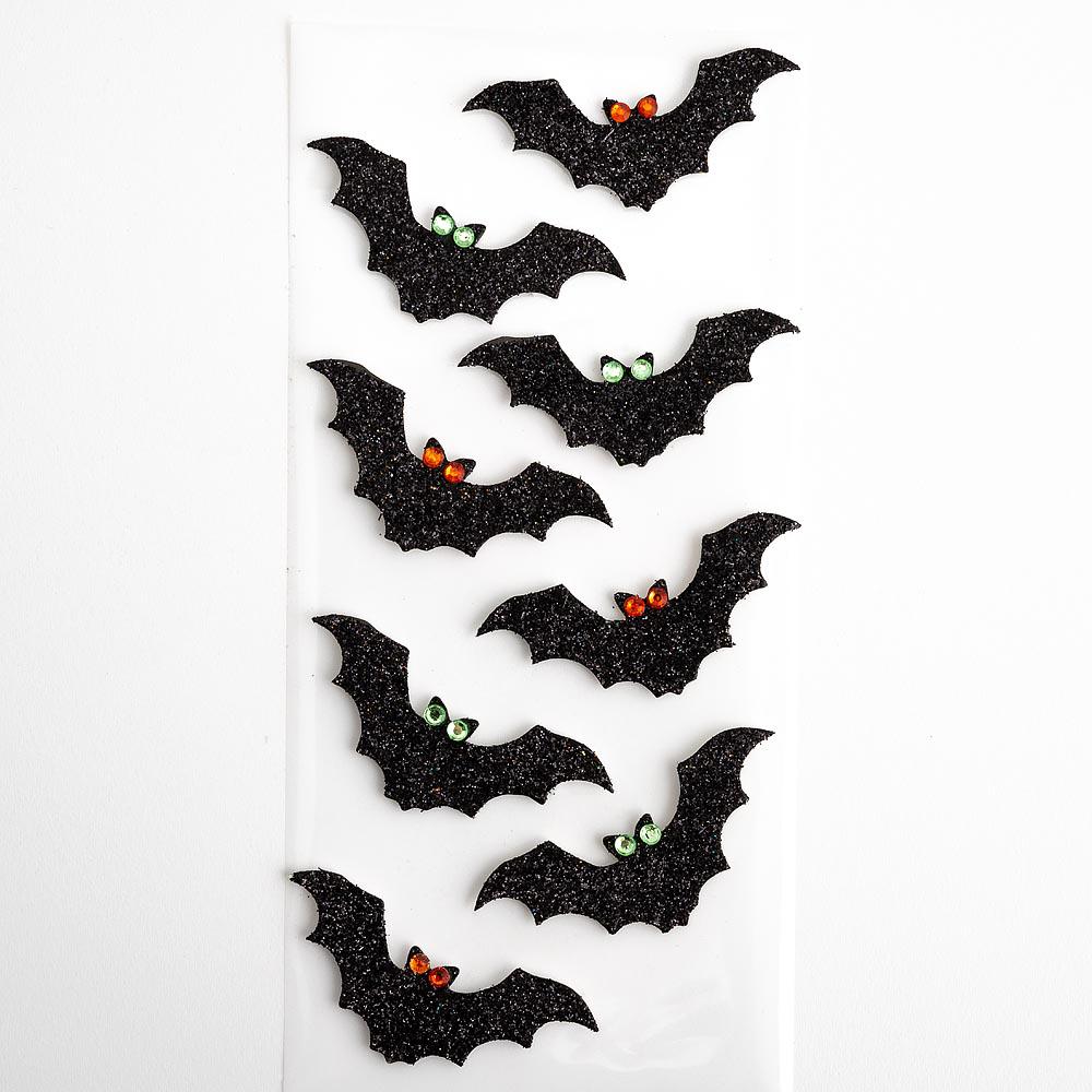 Halloween Handmade: Glitter Bats Topper Stickers - 8pc | Buy Online from The Home Crafters