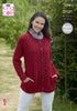 King Cole Ladies Sweater & Jacket Knitting Pattern 5298 - Aran