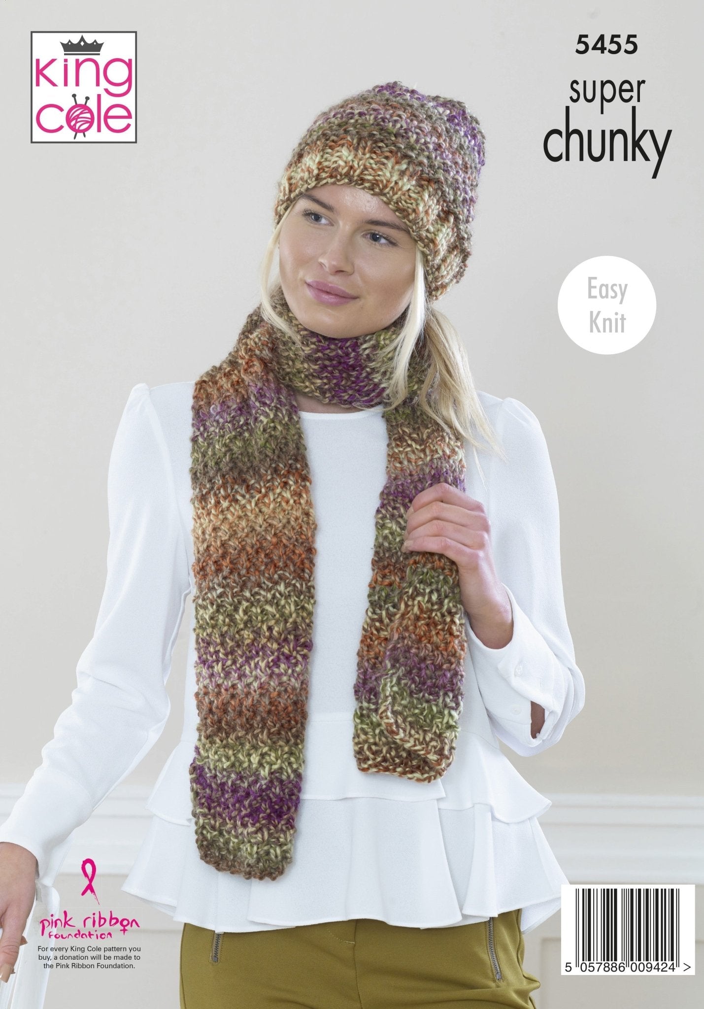 King Cole Ladies Sweater, Hat & Scarf: Knitting Pattern 5455 - Super Chunky | Buy Online from The Home Crafters