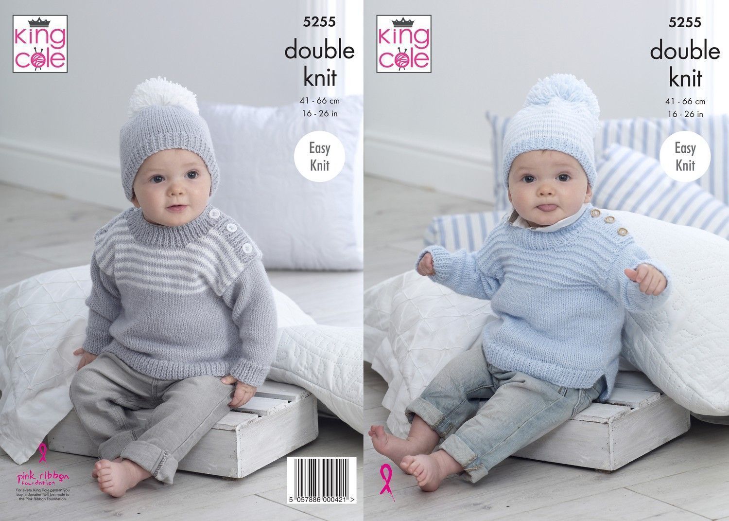 King Cole Sweaters & Hats Easy Knit Pattern 5255 - Big Value Baby DK