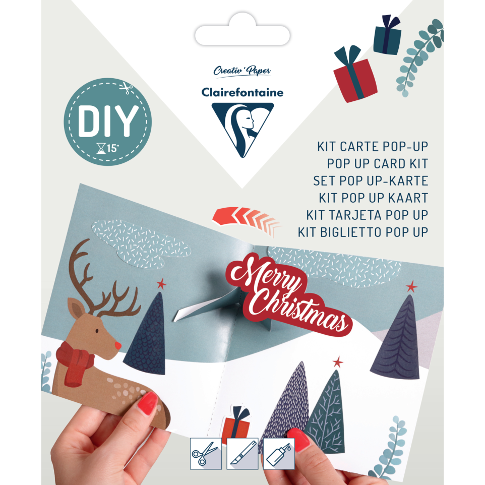 DIY Pop Up Card Kit - Merry Christmas Reindeer