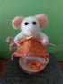 Knitting Mouse - Fairy Fae Handmade Needle Felt Decoration