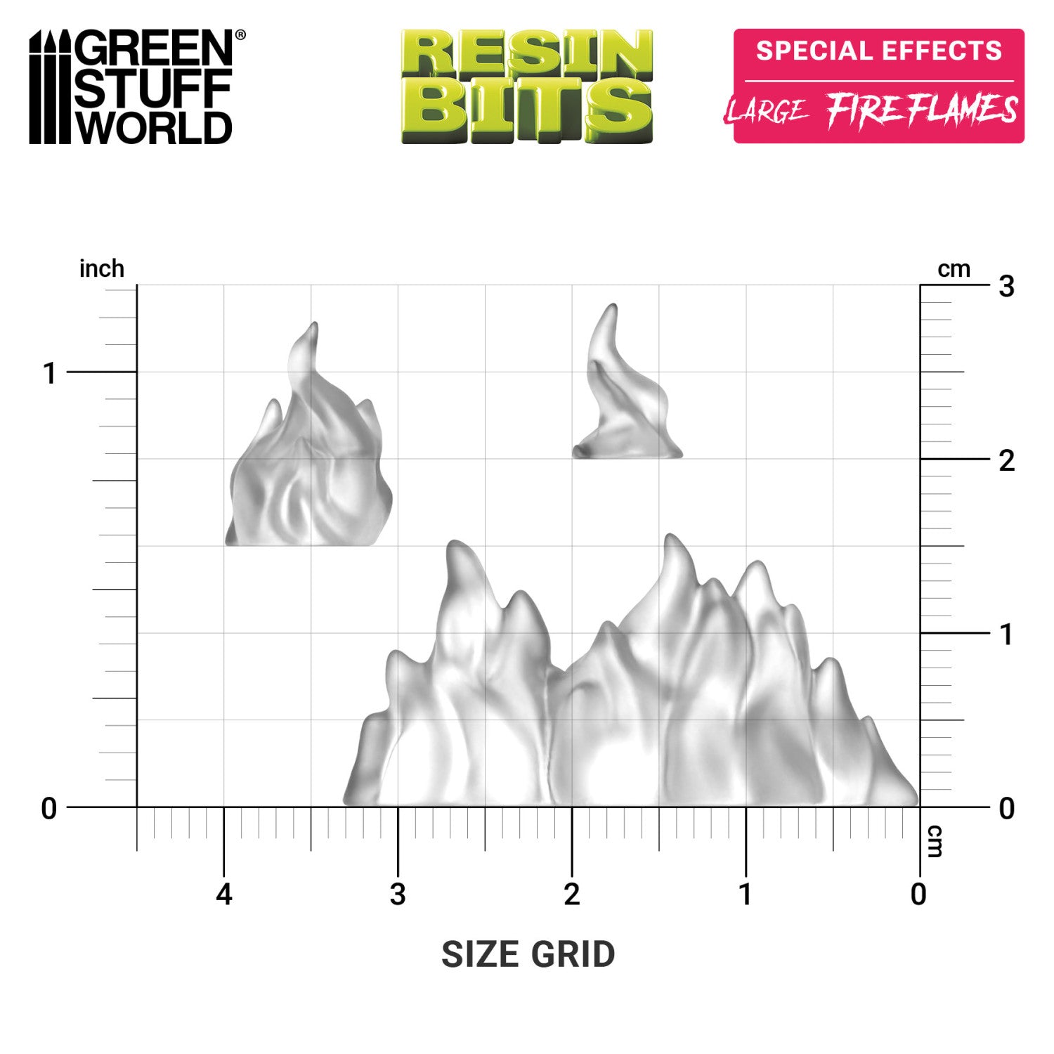 Resin Bits: Special Effects - 1:48-1:35 Large Fires Flames - 22pc | Buy Online from The Home Crafters