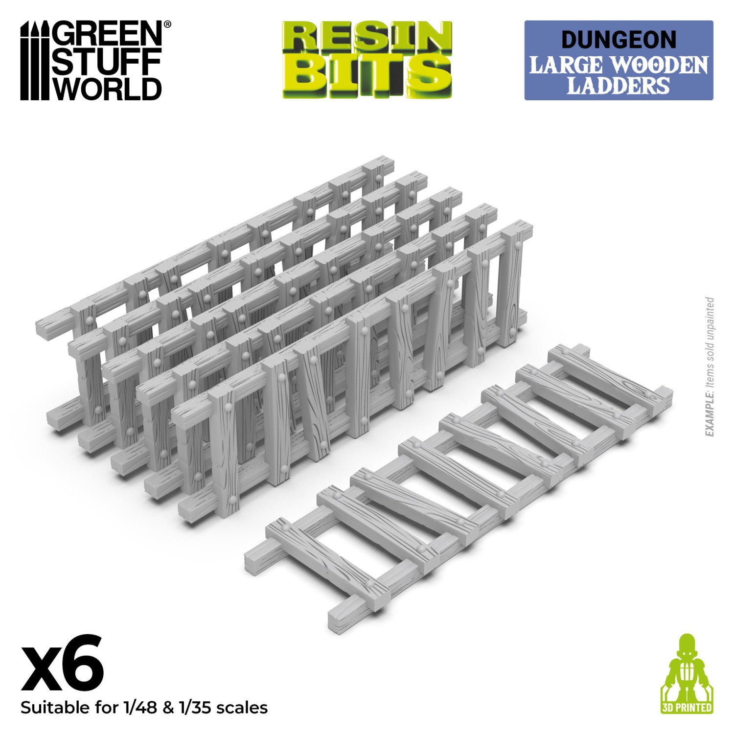 Resin Bits: Dungeons & Fantasy - 1:48-1:35 Large Wooden Ladders - 6pc | Buy Online from The Home Crafters