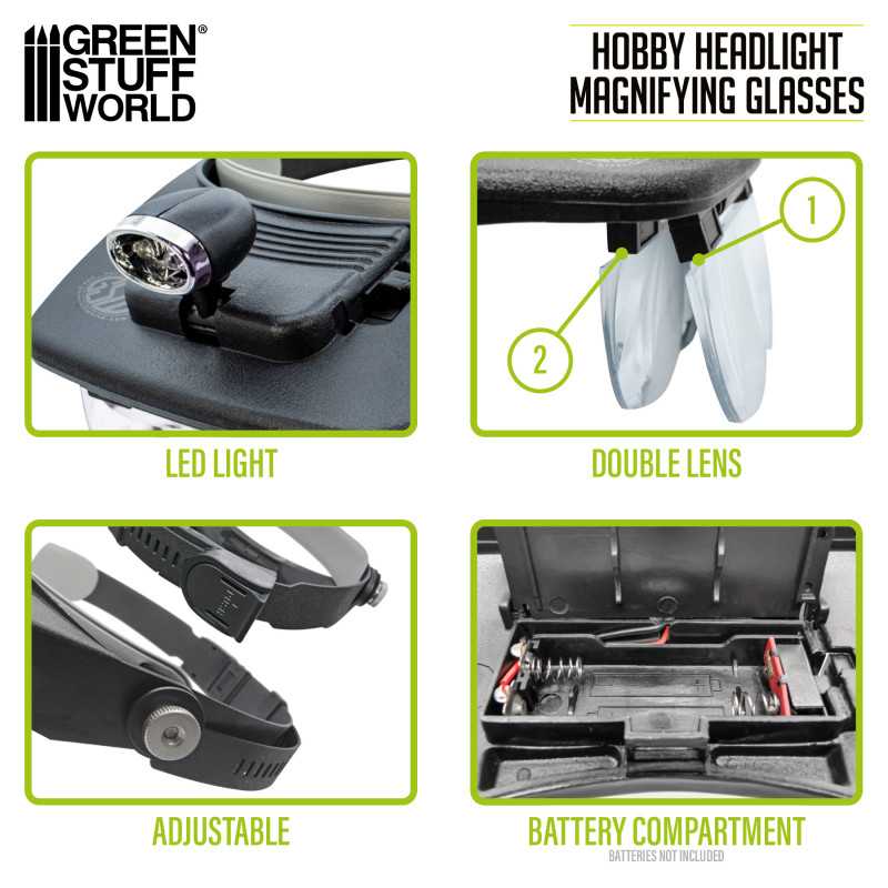 Green Stuff World: Magnifying Glasses with Head Light | Buy Online from The Home Crafters
