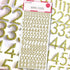 Love to Craft Alphabet and Number Stickers - Gold Glitter