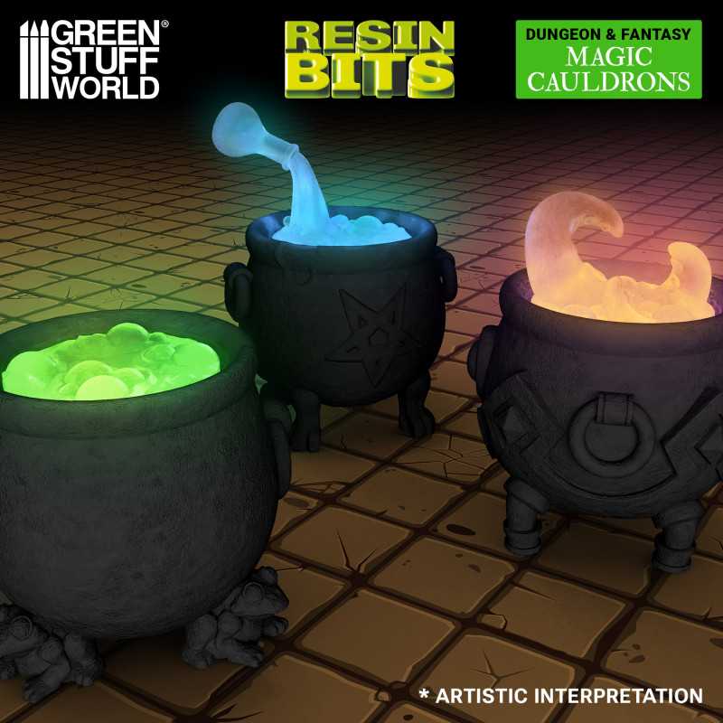 Green Stuff World: 3d Printed Resin Bits Scenery - 1:48 Magic Cauldrons for 3mm LEDS - 5pc | Buy Online from The Home Crafters