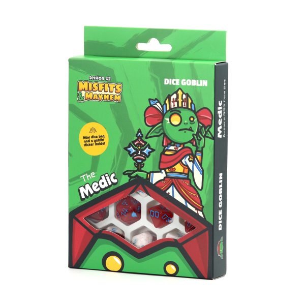 Dice Goblin 8 - piece RPG dice set - The Medic | Buy Online from The Home Crafters