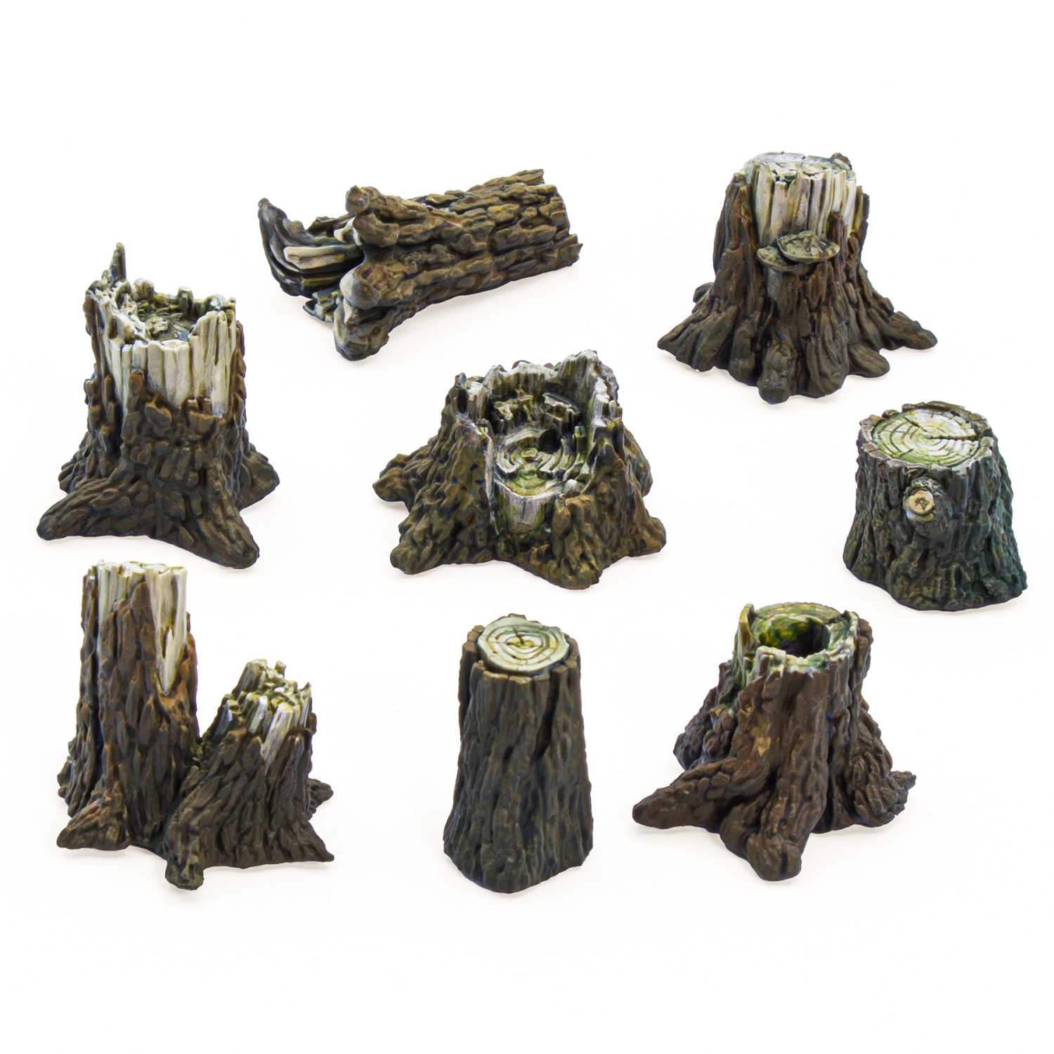 Resin Bits: Plants & Vegetation - 1:72-1:48-1:35 Medium Tree Stumps - 8pc | Buy Online from The Home Crafters