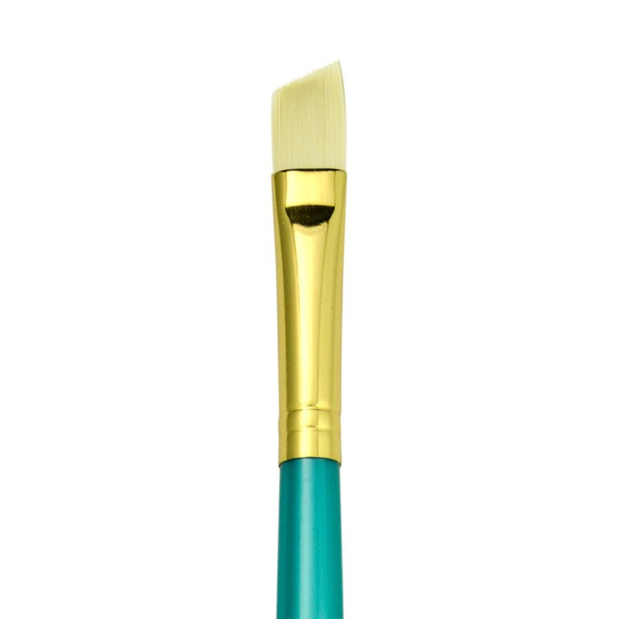 Menta Series 38: Synthetic White Bristle Long Handle Paintbrush - Angular | Buy Online from The Home Crafters
