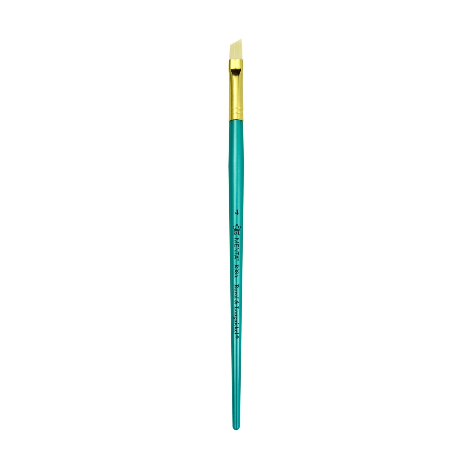 Menta Series 38: Synthetic White Bristle Long Handle Paintbrush - Angular | Buy Online from The Home Crafters