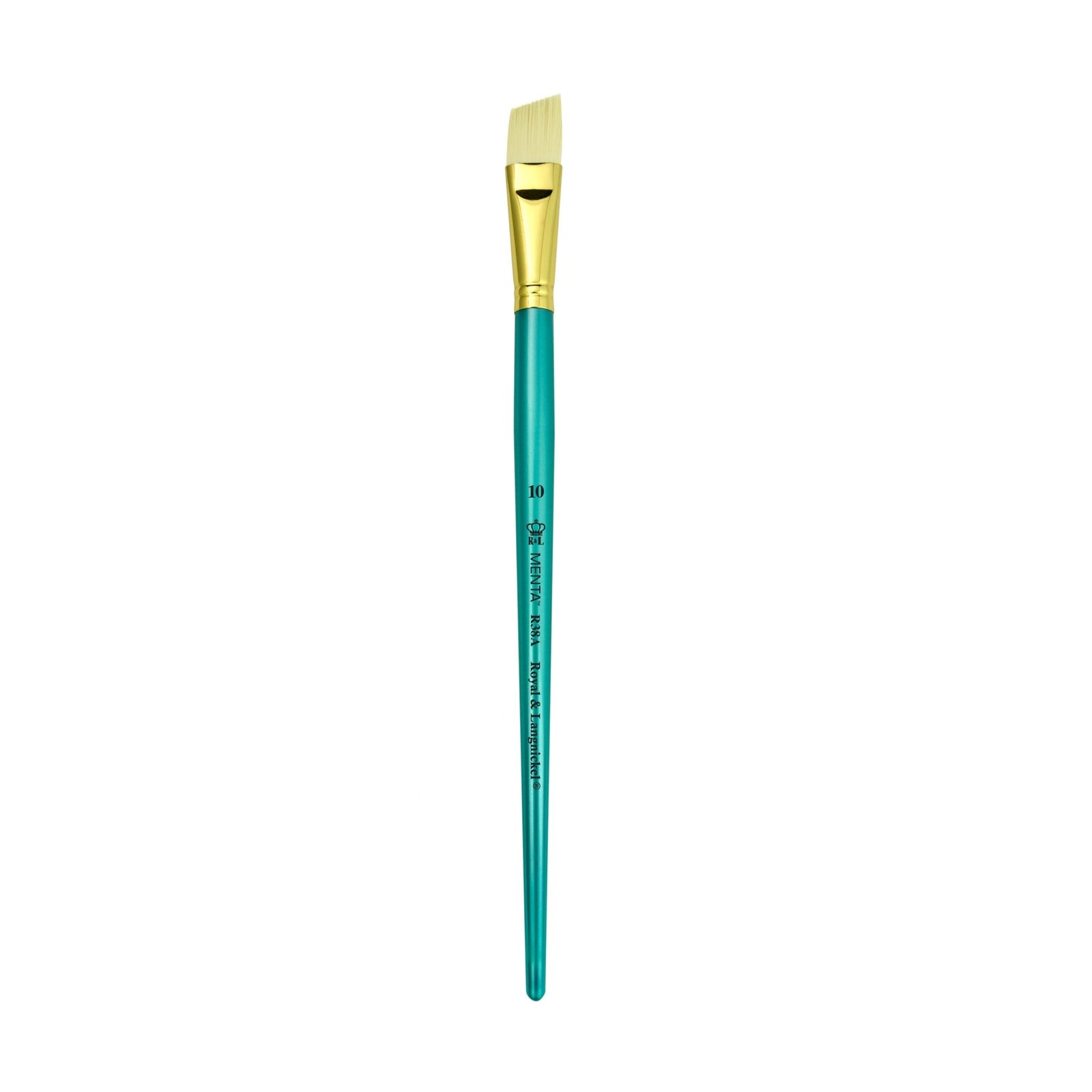 Menta Series 38: Synthetic White Bristle Long Handle Paintbrush - Angular | Buy Online from The Home Crafters