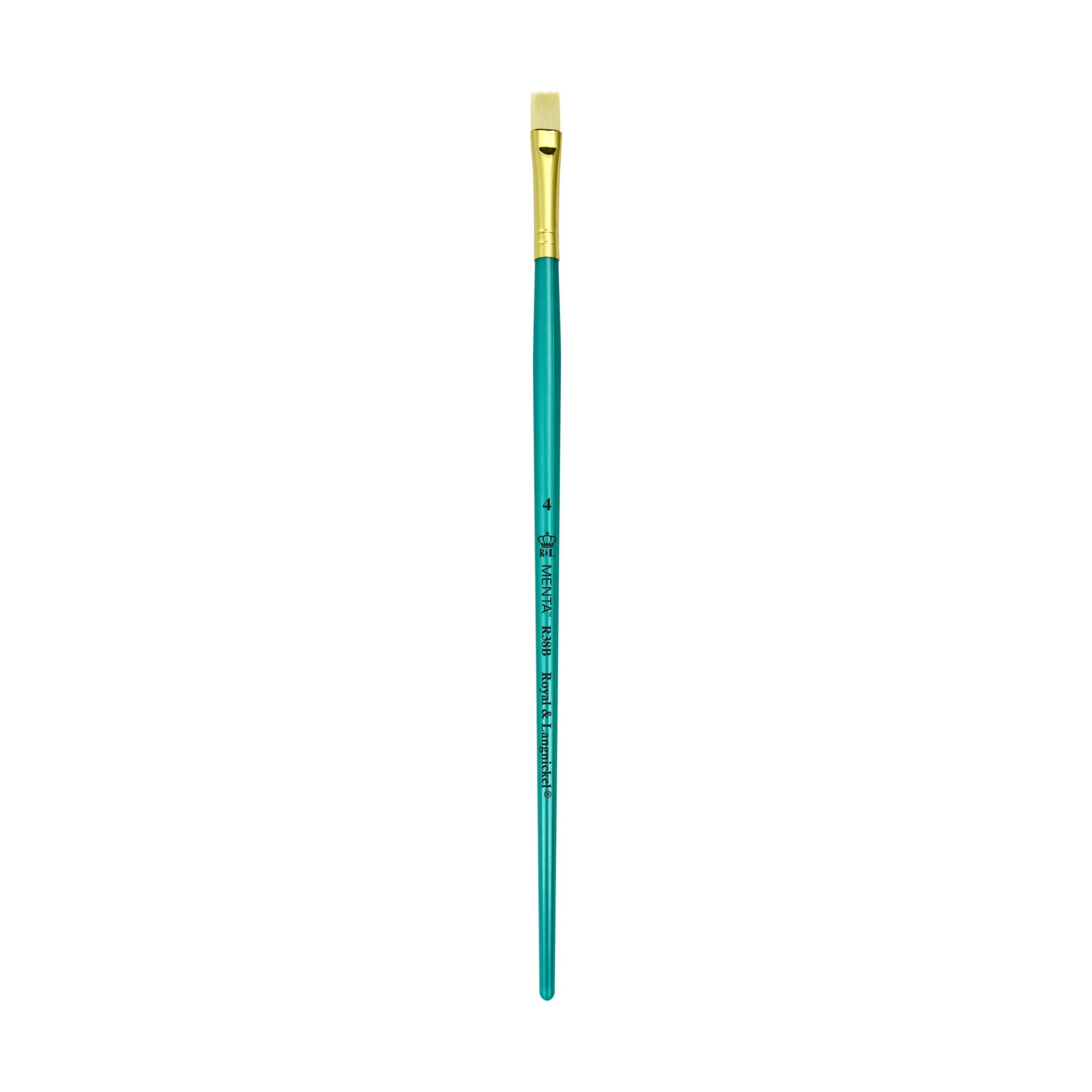 Menta Series 38: Synthetic White Bristle Long Handle Paintbrush - Bright | Buy Online from The Home Crafters