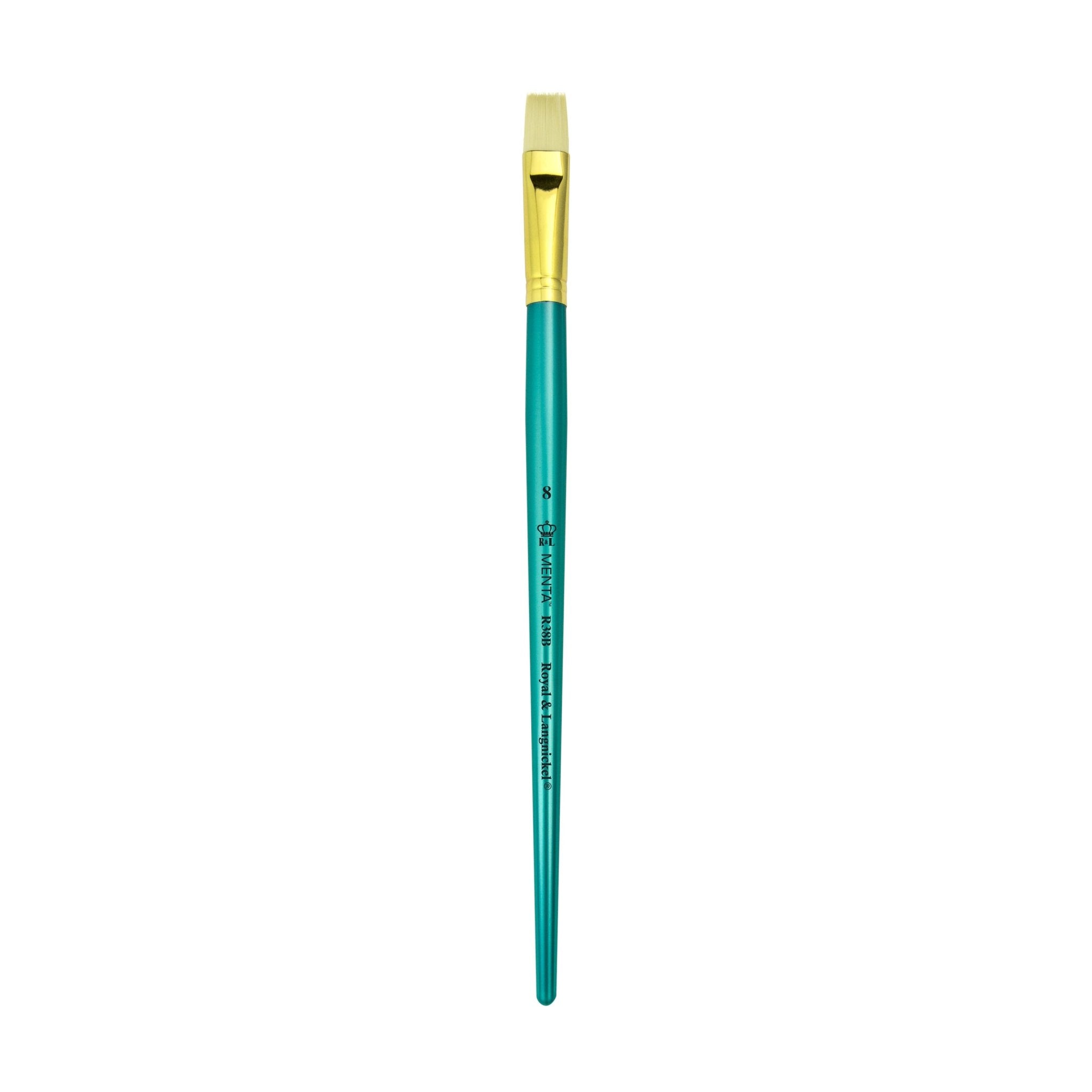 Menta Series 38: Synthetic White Bristle Long Handle Paintbrush - Bright | Buy Online from The Home Crafters