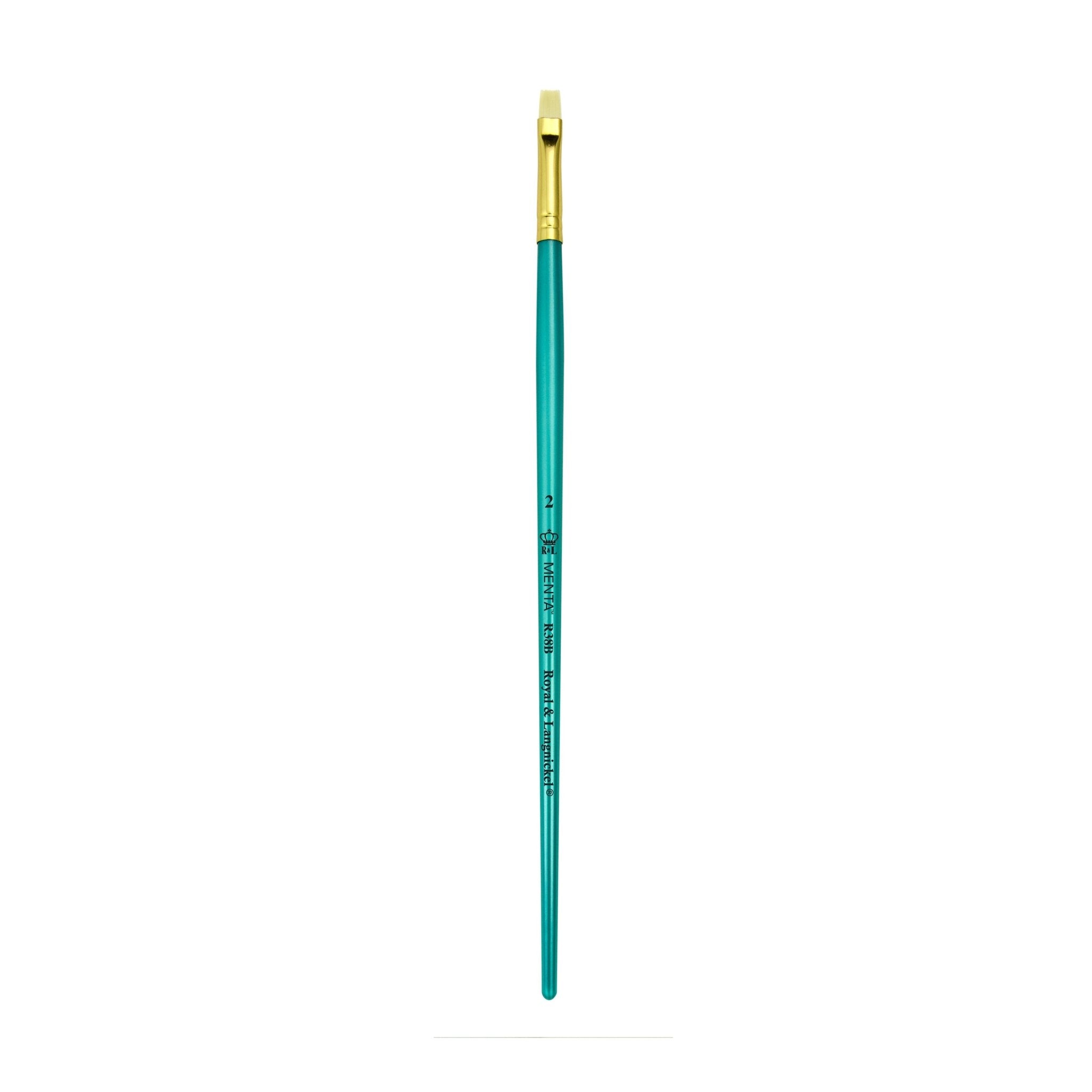 Menta Series 38: Synthetic White Bristle Long Handle Paintbrush - Bright | Buy Online from The Home Crafters
