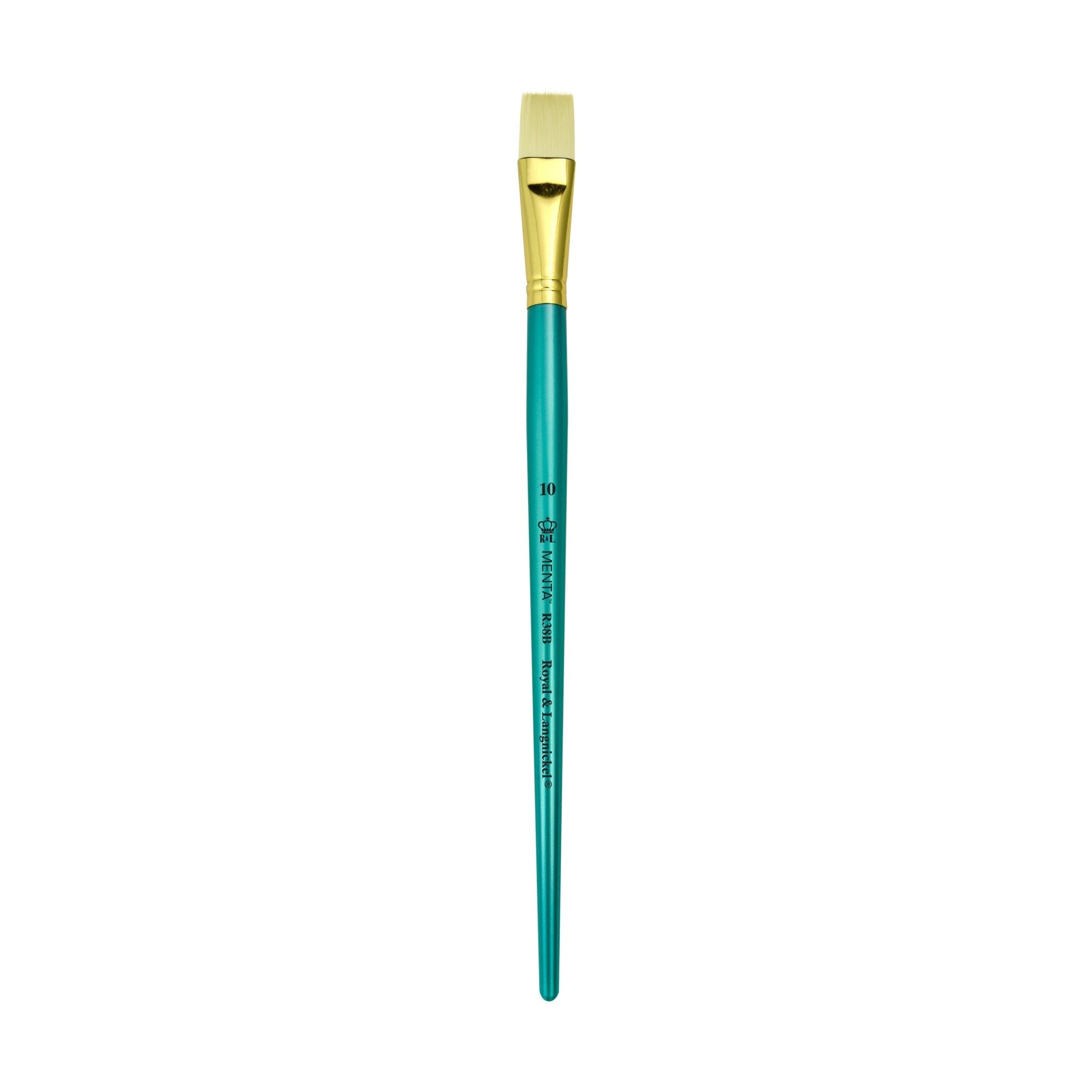 Menta Series 38: Synthetic White Bristle Long Handle Paintbrush - Bright | Buy Online from The Home Crafters