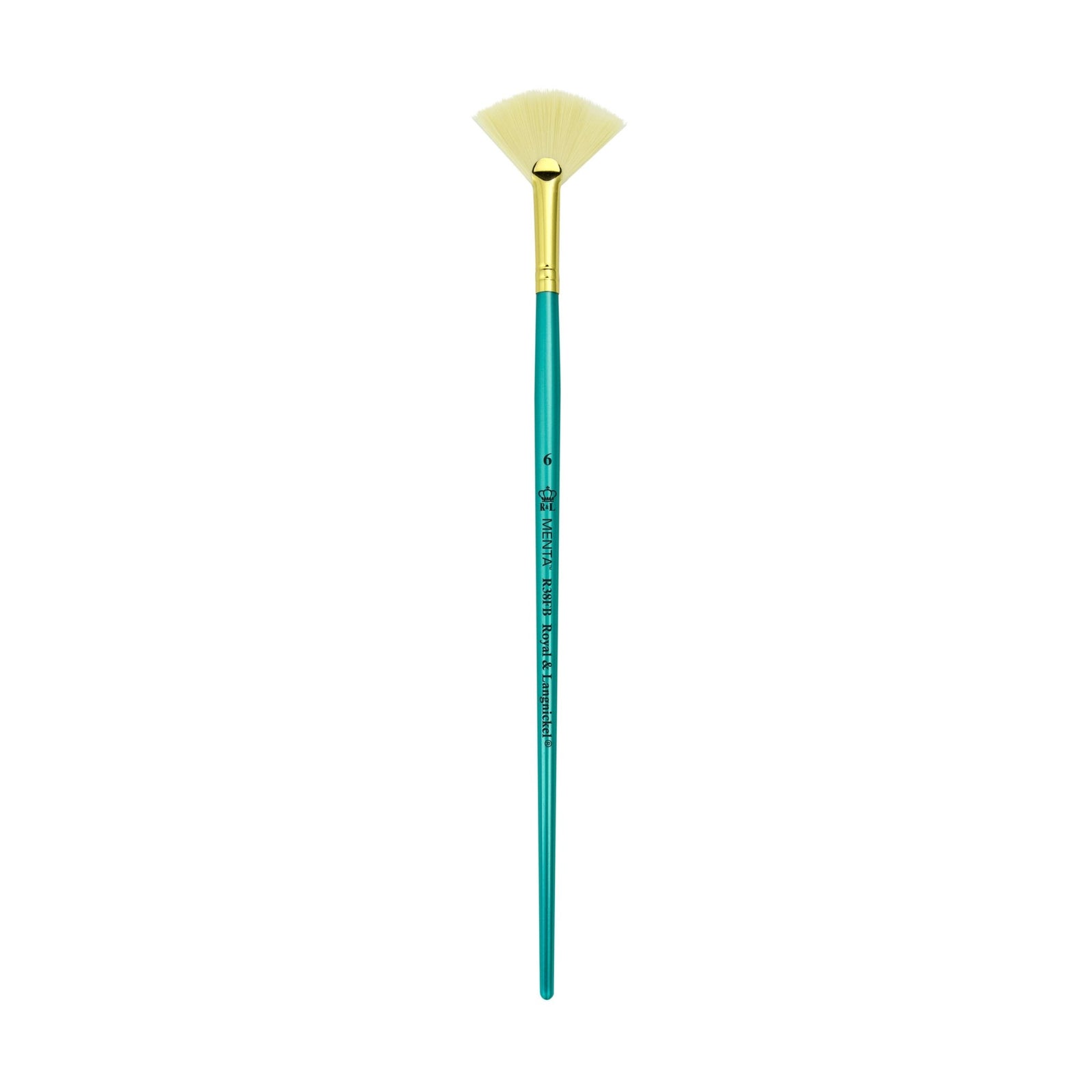 Menta Series 38: Synthetic White Bristle Long Handle Paintbrush - Fan | Buy Online from The Home Crafters