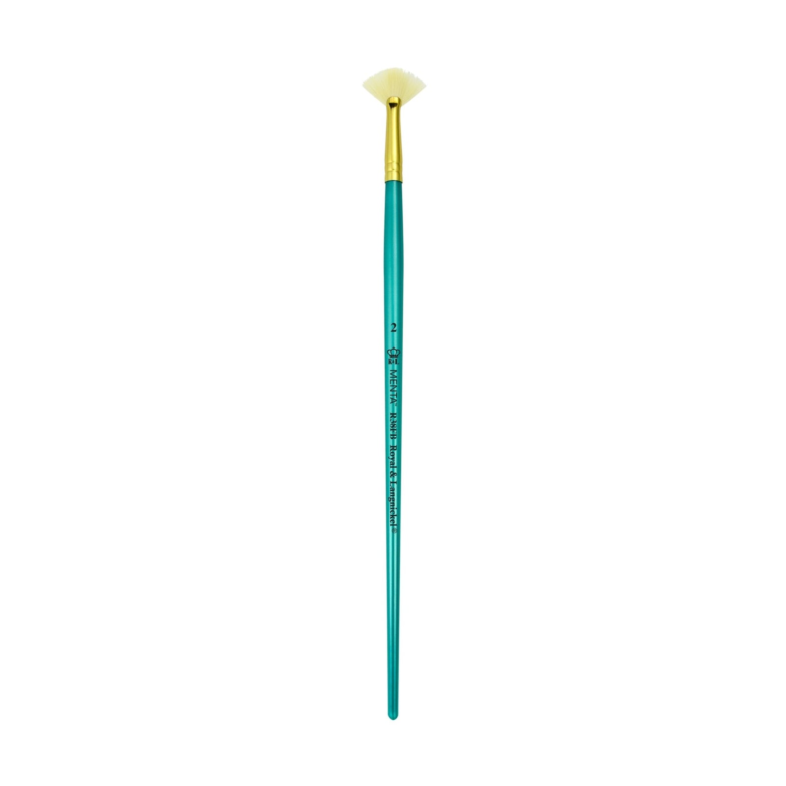 Menta Series 38: Synthetic White Bristle Long Handle Paintbrush - Fan | Buy Online from The Home Crafters