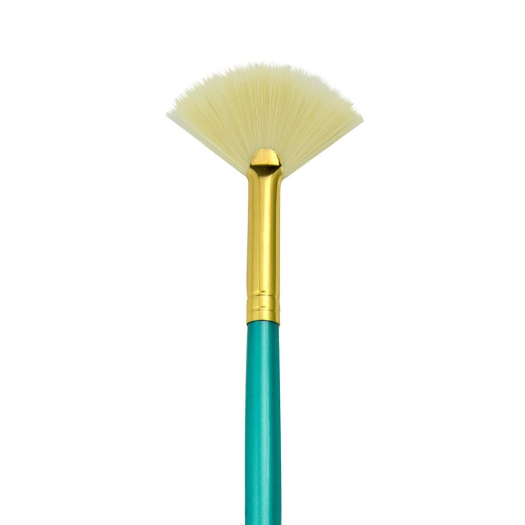 Menta Series 38: Synthetic White Bristle Long Handle Paintbrush - Fan | Buy Online from The Home Crafters